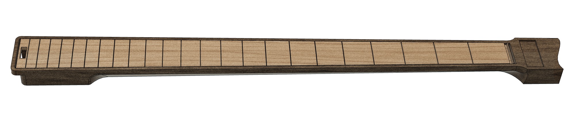 不对称无头男中音吉他琴颈(兼容Stratocaster)